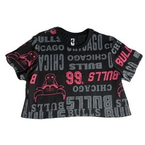 Women's Chicago Bulls NBA Cropped Short Sleeve‎ Shirt A-26